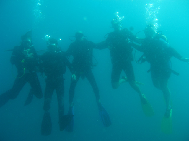 Underwater group shot