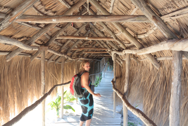 Palm leaf woven roofs