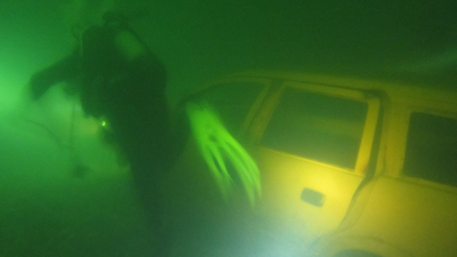 Submerged car
